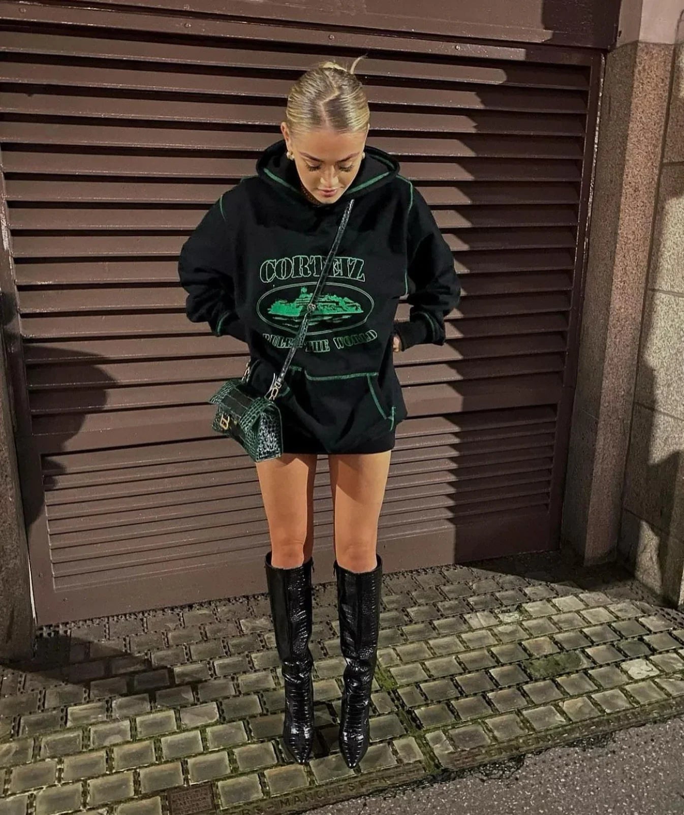 CORTEIZ Alcatraz Hoodie - Black/Green