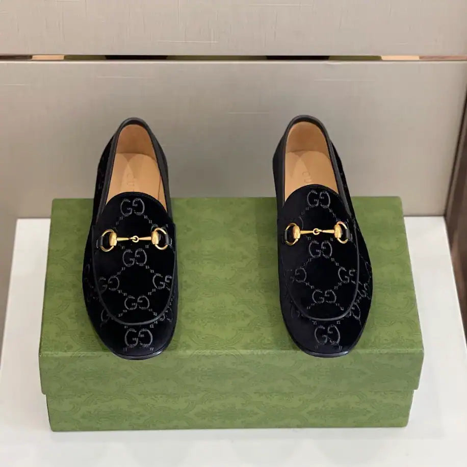 Gucci Jordaan GG Velvet Loafer - Black