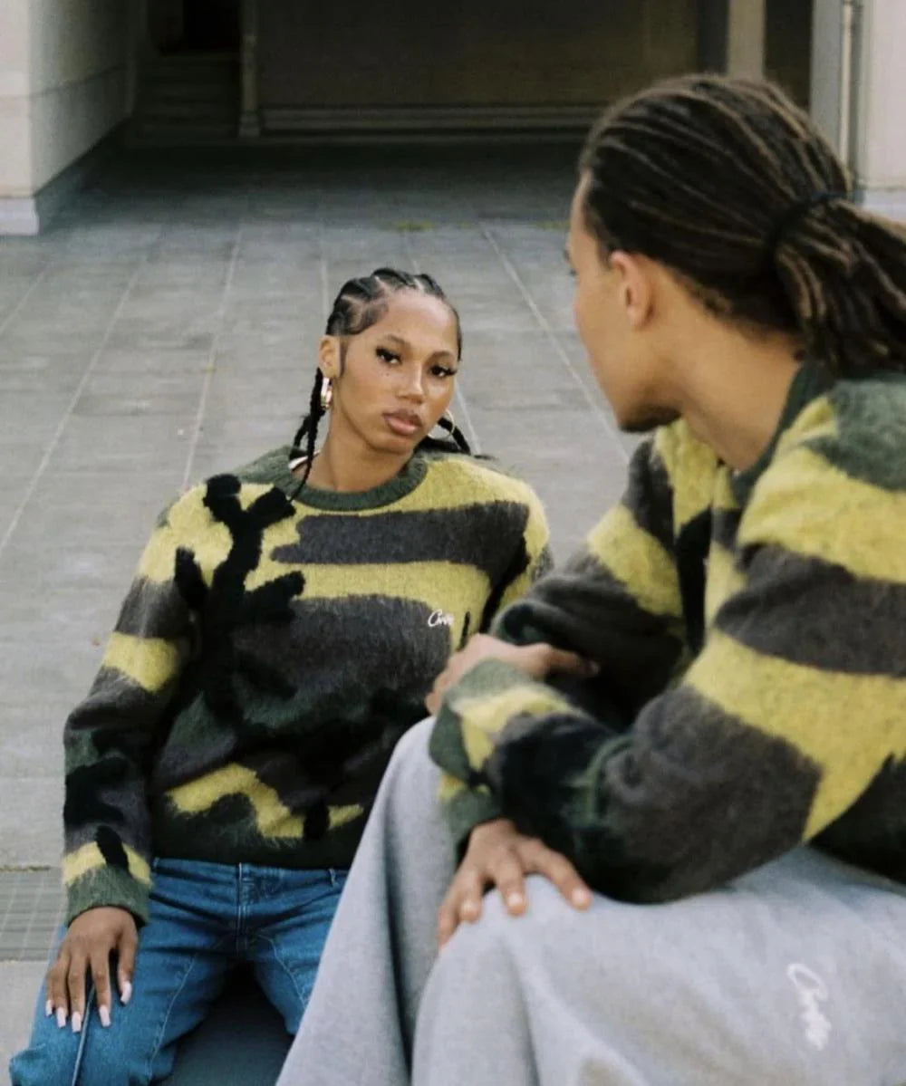 CORTEIZ More Hair Knit Sweater - Green Camo