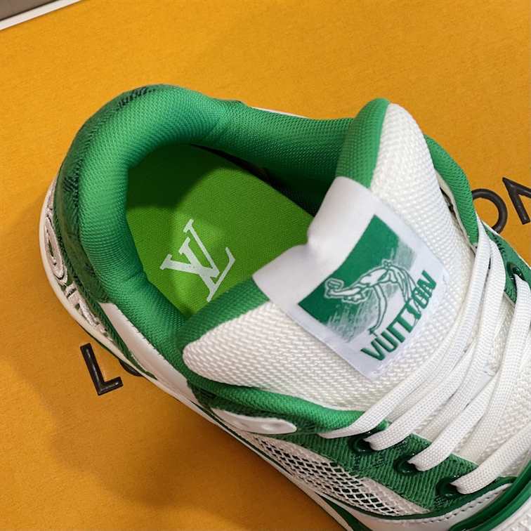 LV Trainer Sneakers - White/Green