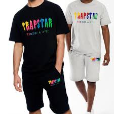 Trapstar Chenille Decoded Short Set - Grey/Black