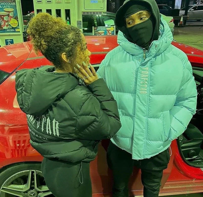 Trapstar Decoded Hooded Puffer 2.0 Jacket - Ice Blue