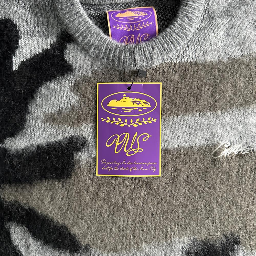 CORTEIZ More Hair Knit Sweater - Grey Camo