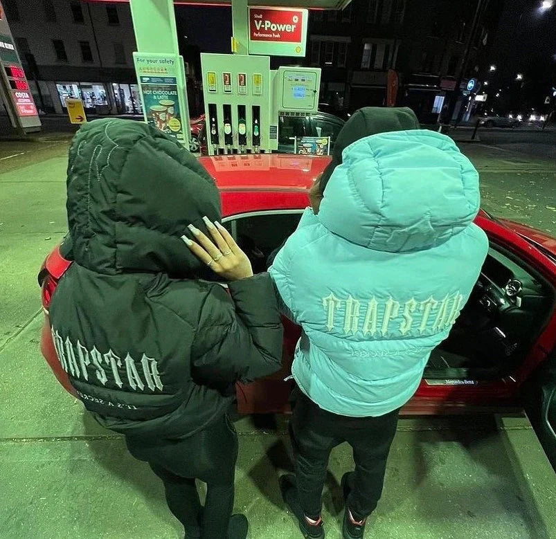 Trapstar Decoded Hooded Puffer 2.0 Jacket - Ice Blue