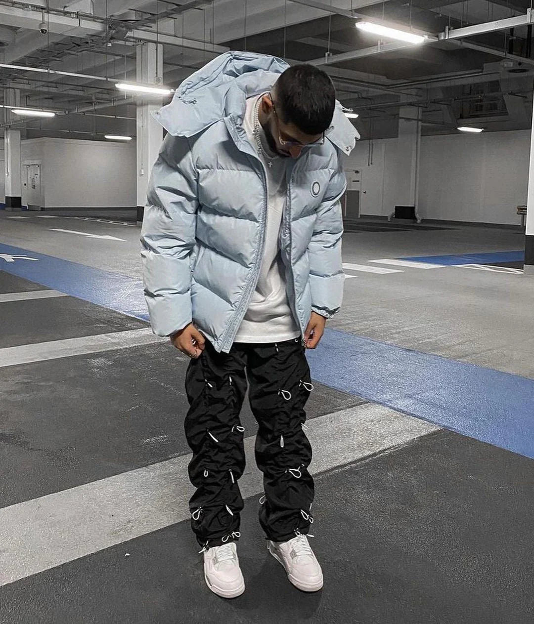 Trapstar Detachable Hooded Puffer Jacket - Ice Blue