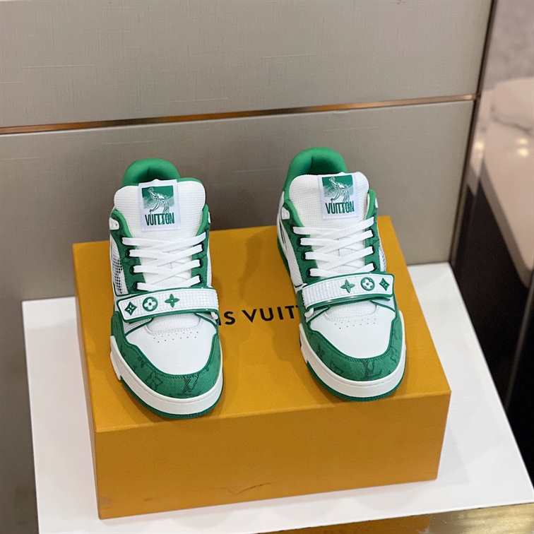 LV Trainer Sneakers - White/Green