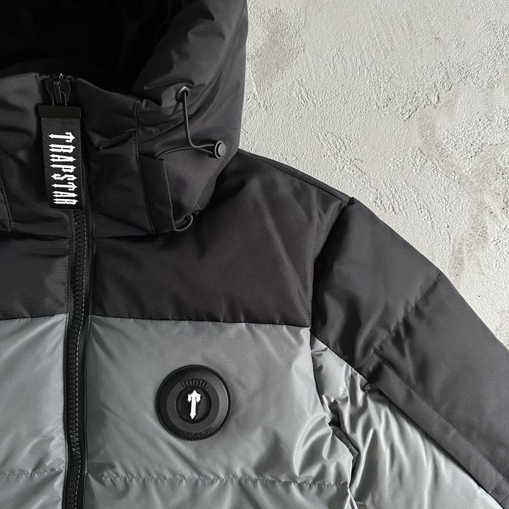 Trapstar Decoded Puffer Jacket - Grey/Black