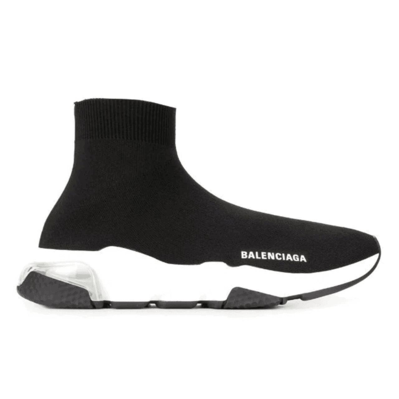 Balenciaga Speed Knit Sneakers - Black/Clear Sole