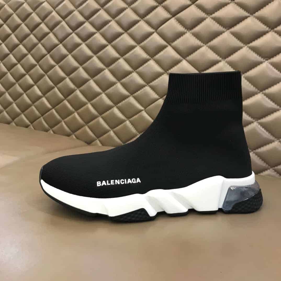 Balenciaga Speed Knit Sneakers - Black/Clear Sole