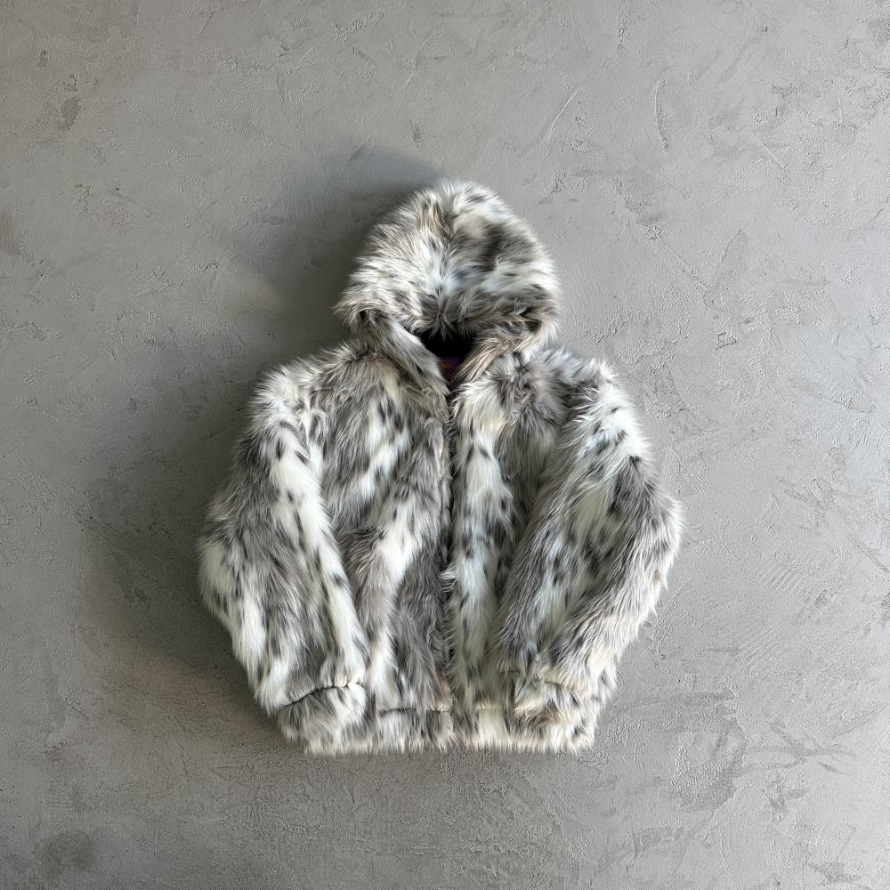 CORTEIZ Faux Fur Hooded Jacket - White