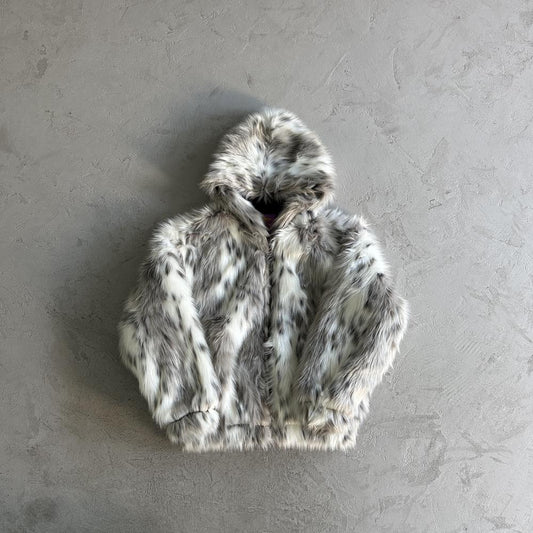 CORTEIZ Faux Fur Hooded Jacket - White