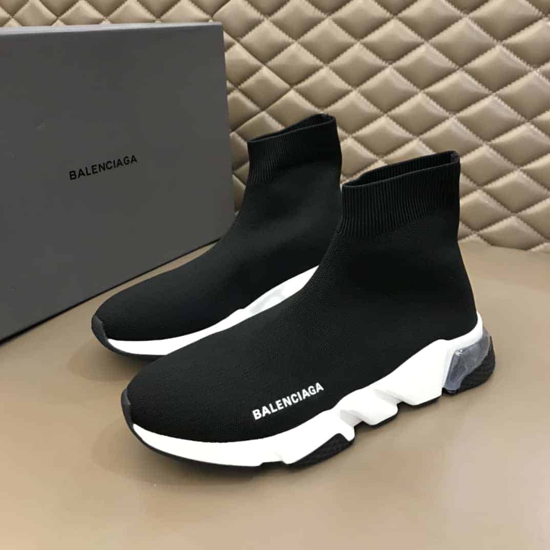 Balenciaga Speed Knit Sneakers - Black/Clear Sole
