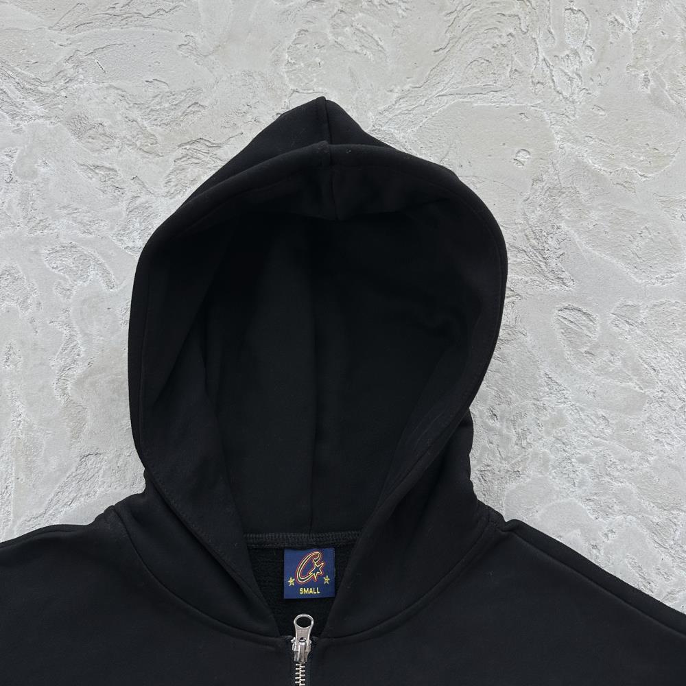 CORTEIZ Hybrid Jacquard Knit Alcatraz Hoodie - Black