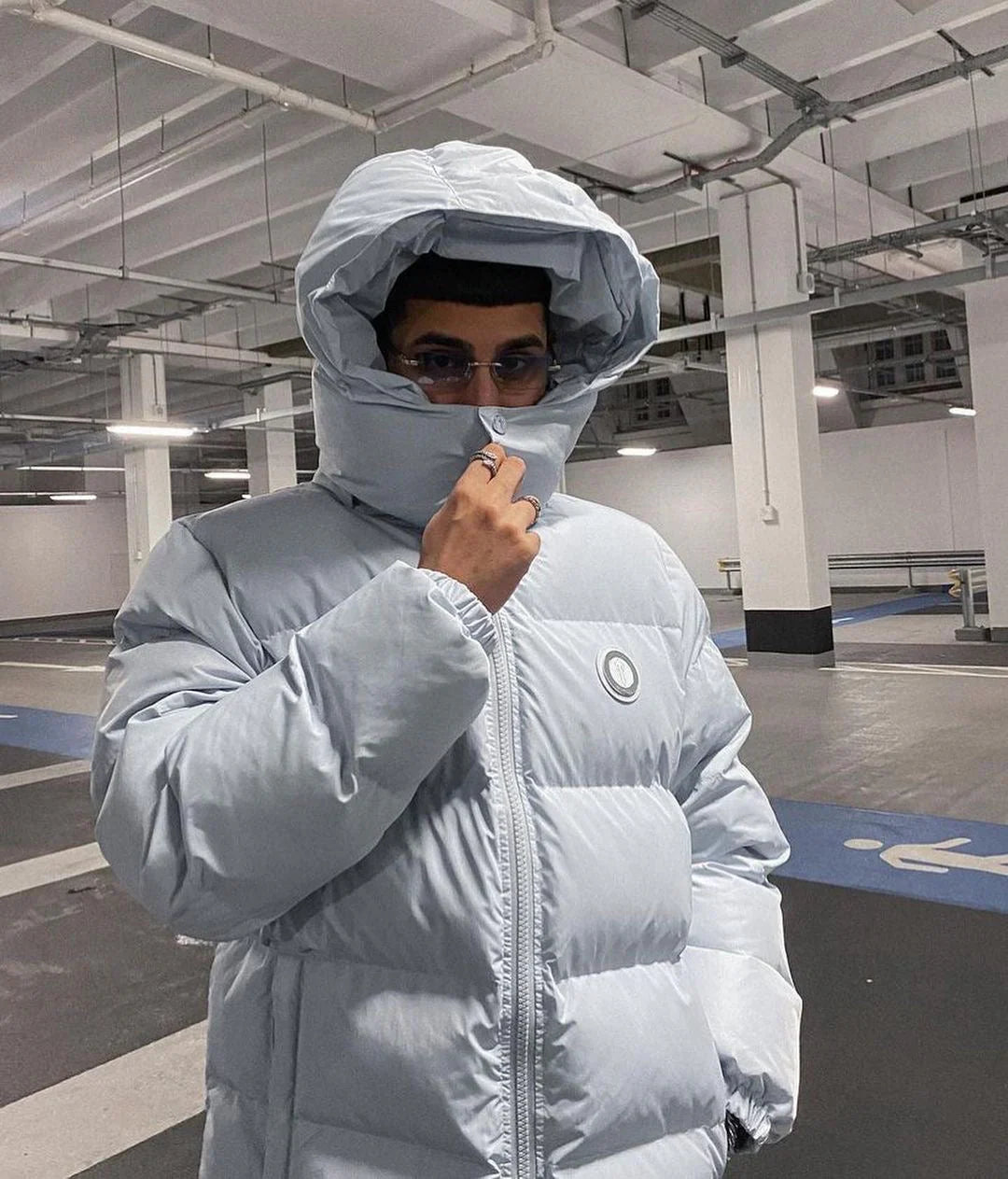 Trapstar Detachable Hooded Puffer Jacket - Ice Blue