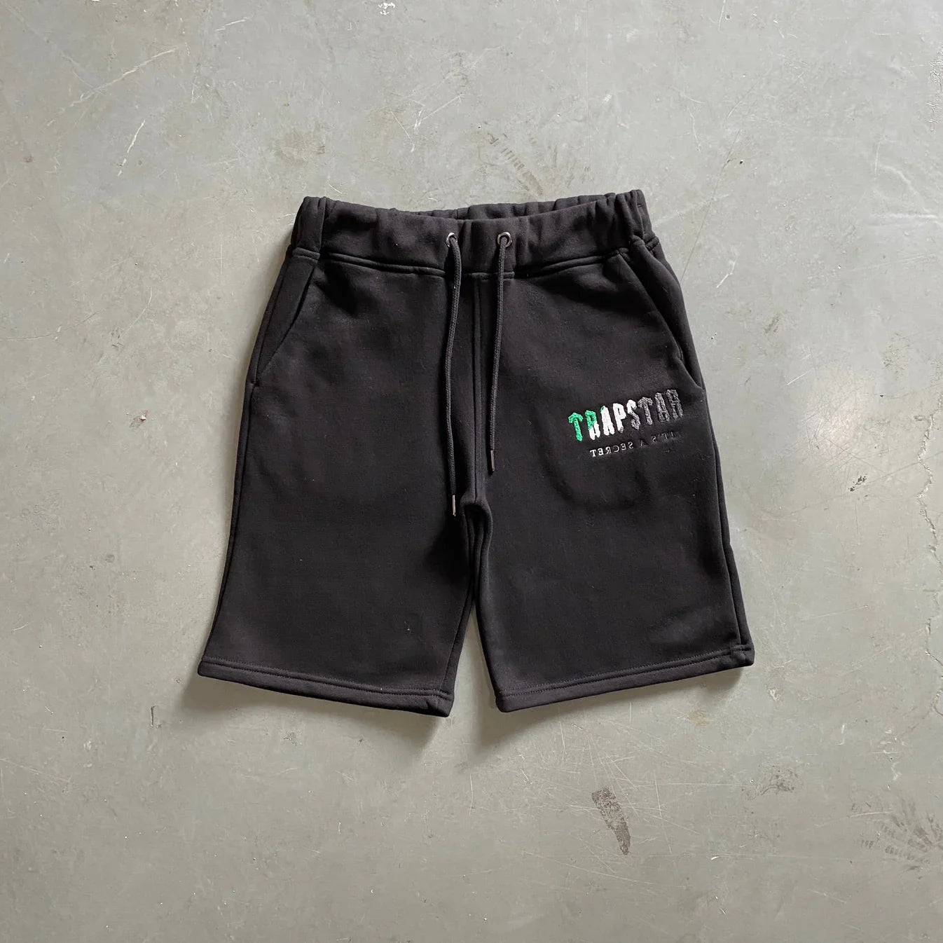 Trapstar Chenille Decoded Short Set - Black/White/Grey