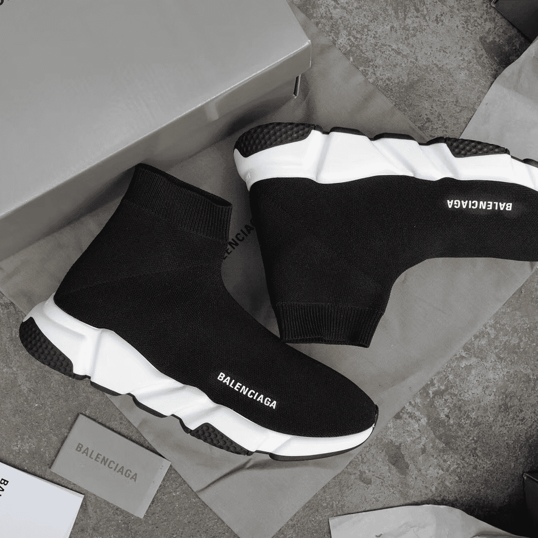 Balenciaga Speed Knit Sneakers - Black/White