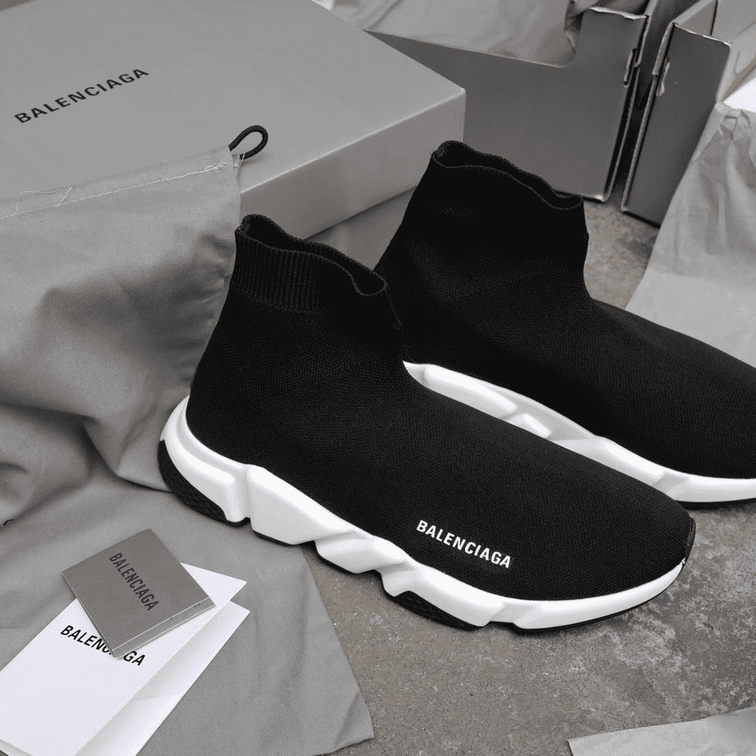 Balenciaga Speed Knit Sneakers - Black/White