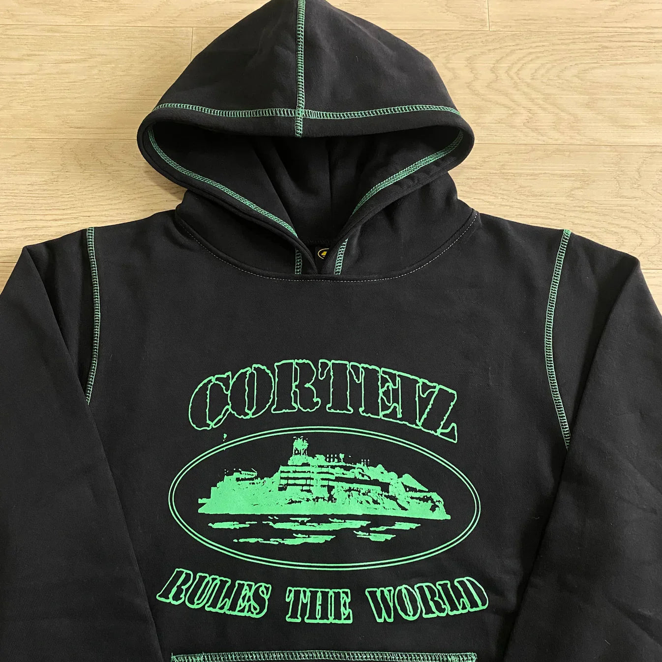 CORTEIZ Alcatraz Hoodie - Black/Green