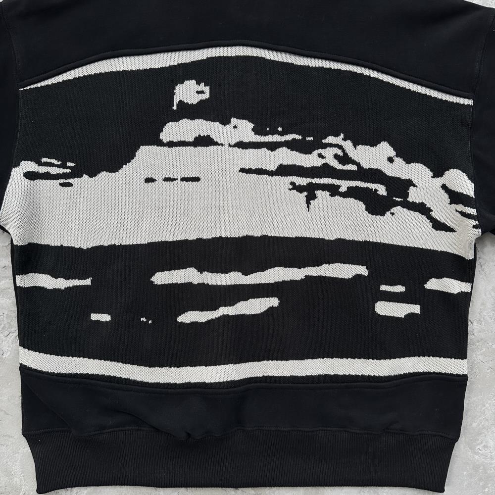 CORTEIZ Hybrid Jacquard Knit Alcatraz Hoodie - Black