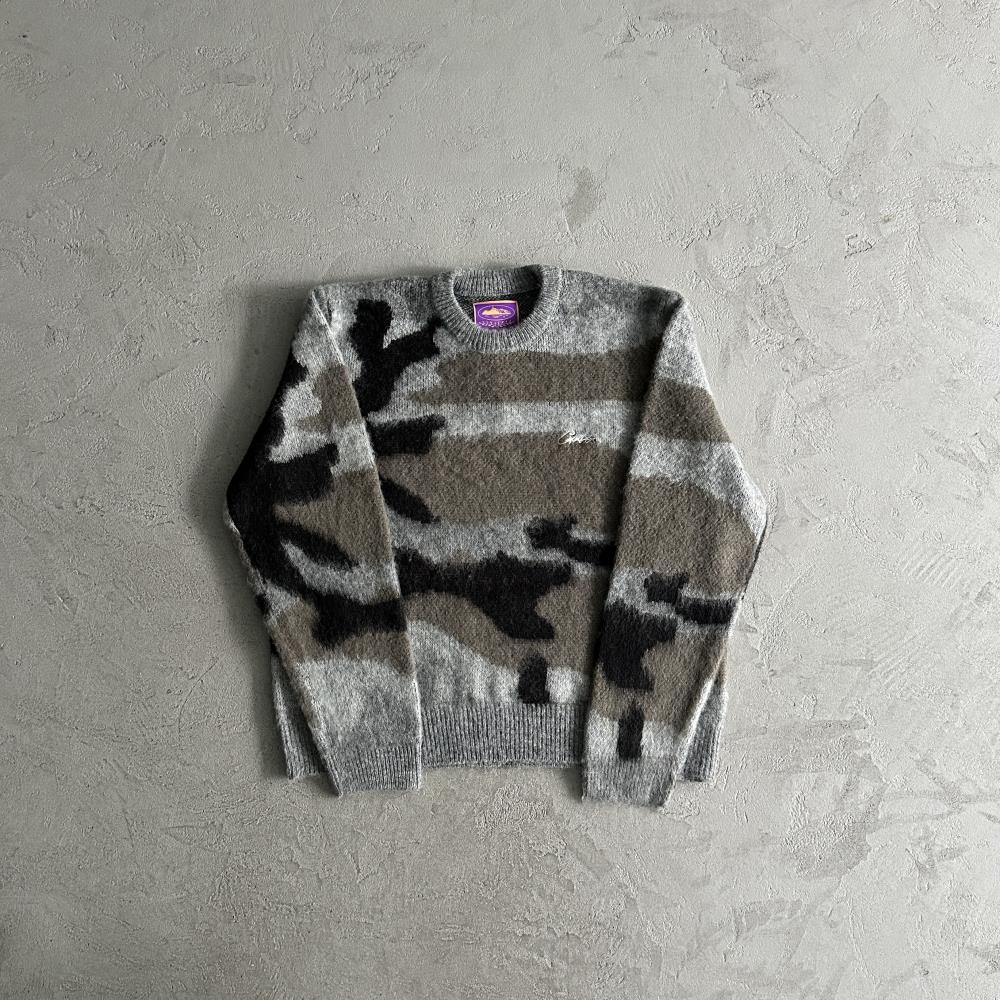 CORTEIZ More Hair Knit Sweater - Grey Camo