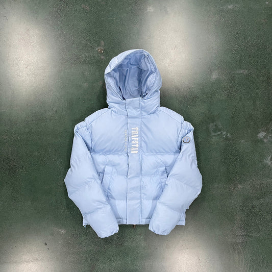 Trapstar Decoded Hooded Puffer 2.0 Jacket - Ice Blue