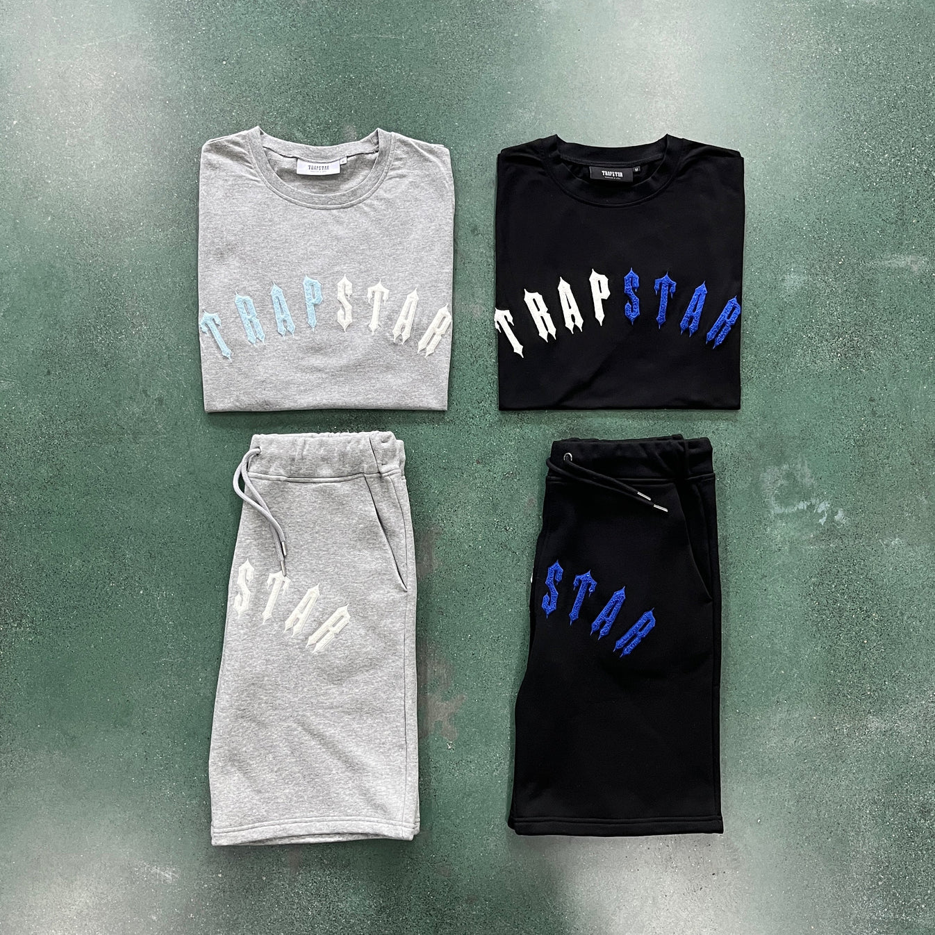 Trapstar Arch Chenille Short Set - Grey/Black