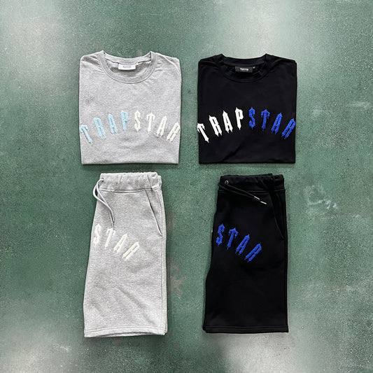 Trapstar Arch Chenille Short Set - Grey/Black