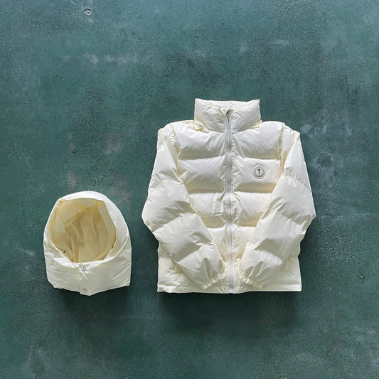 Trapstar Detachable Hooded Puffer Jacket - Cream