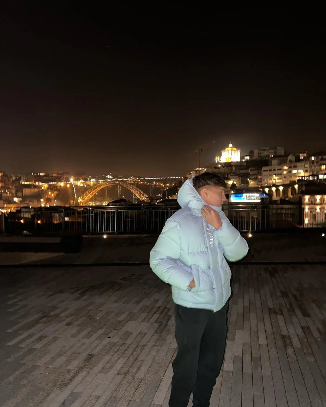 Trapstar Decoded Hooded Puffer 2.0 Jacket - Ice Blue