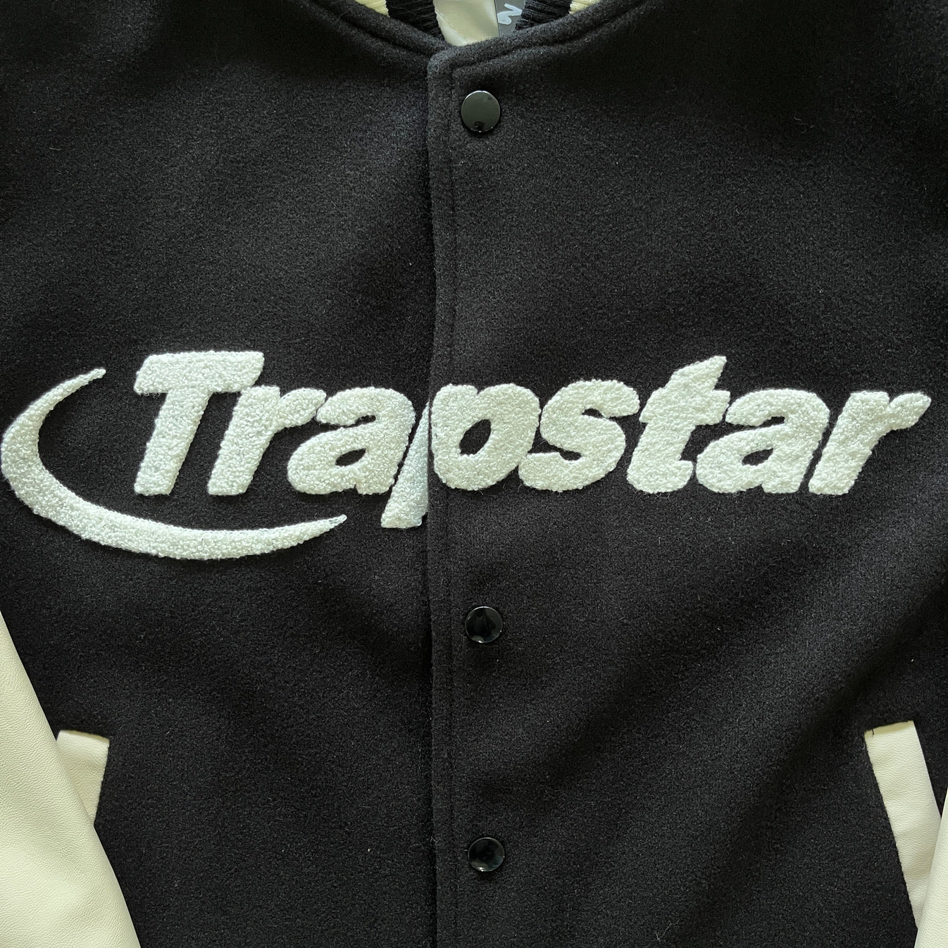 Trapstar Hyperdrive Chenille Varsity Jacket - Black/White