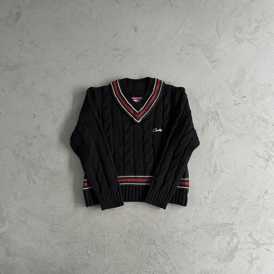 CORTEIZ V-Neck Sweater - Black