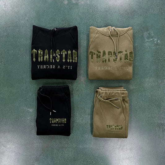 Trapstar Decoded Chenille Tracksuit - Olive Camo/Black