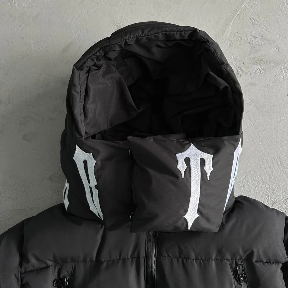 Trapstar Irongate Collar Puffer Jacket - Black/White