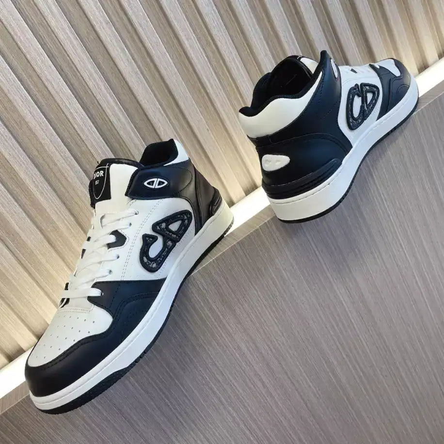 Dior B57 Mid-Top Sneakers - White/Black