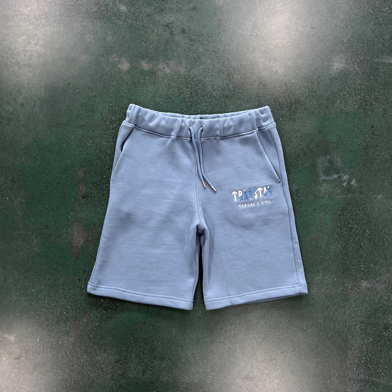 Trapstar Chenille Decoded Short Set - Citadel/White