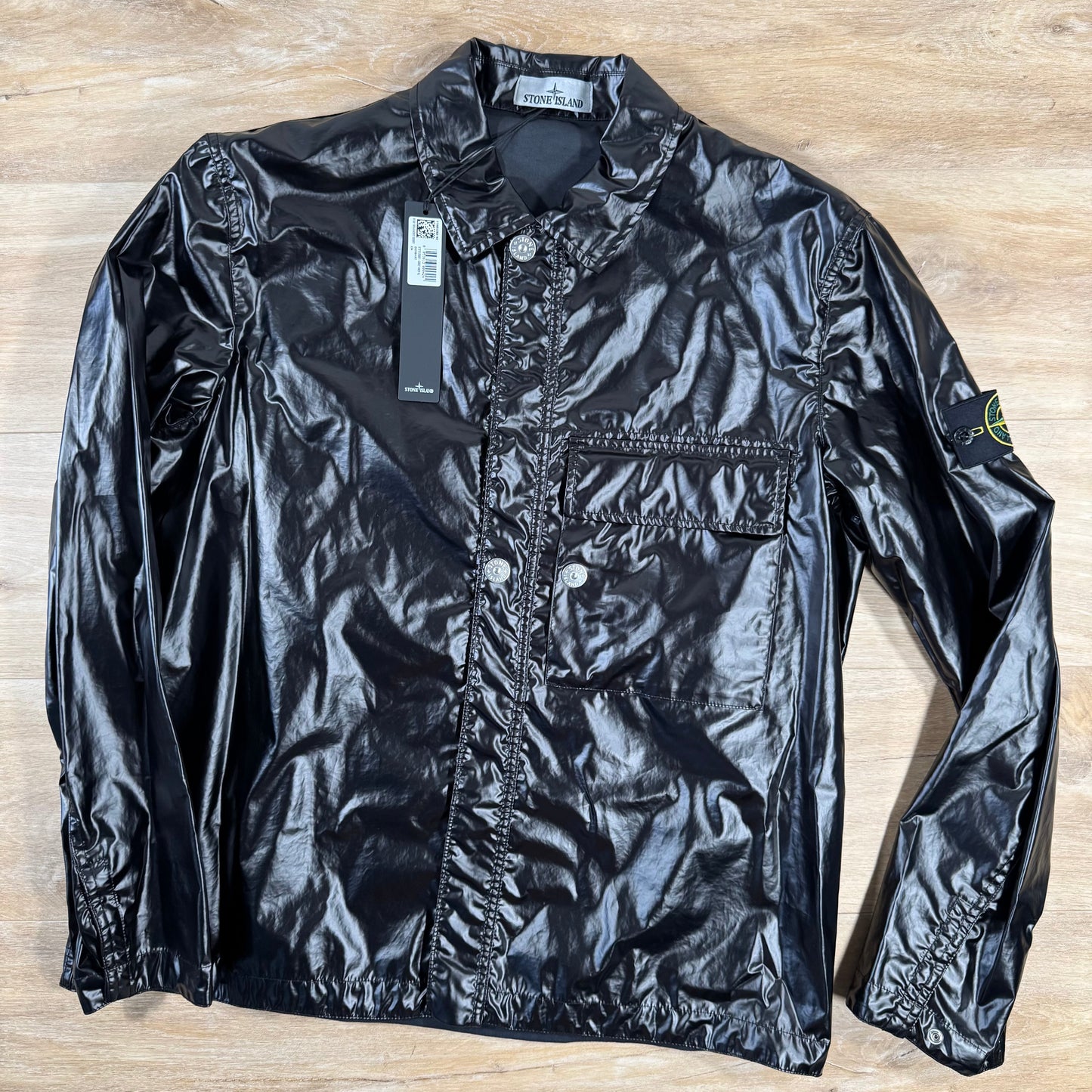 Stone Island Mussola Gomatta-TC Overshirt in Black
