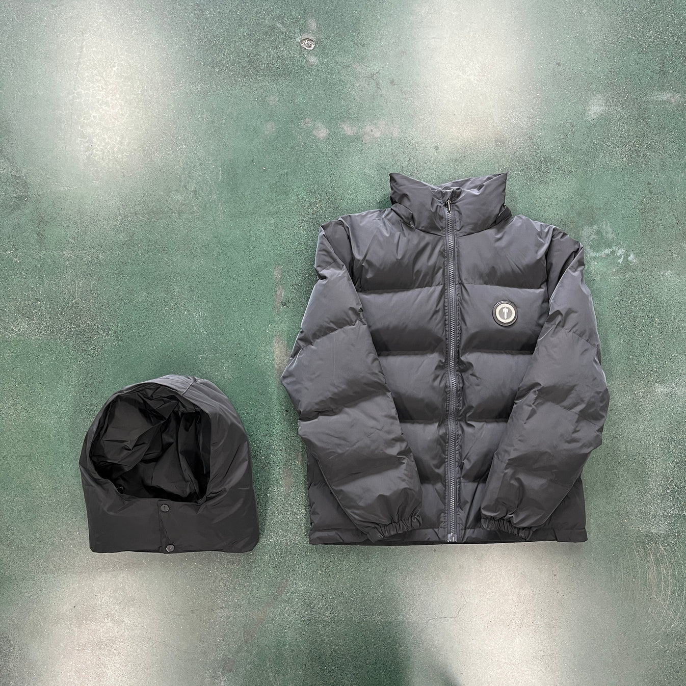 Trapstar Detachable Hooded Puffer Jacket - Stone