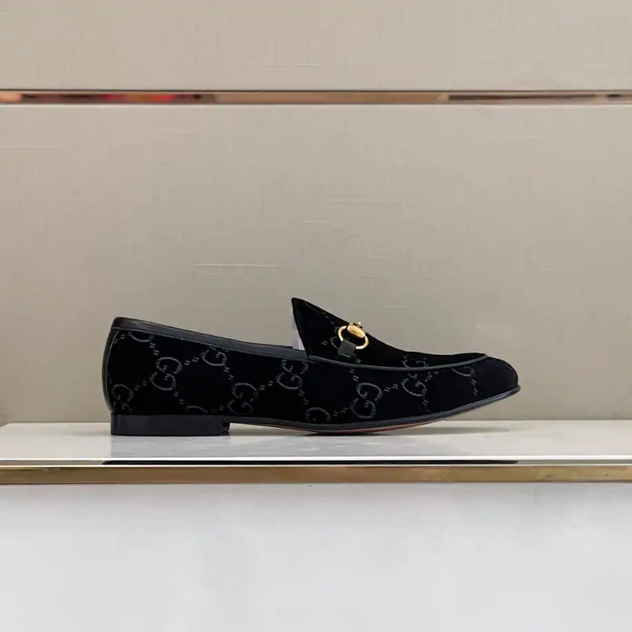 Gucci Jordaan GG Velvet Loafer - Black