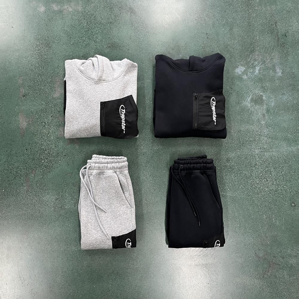 Trapstar Hyperdrive Pocket Tracksuit - Black/Grey