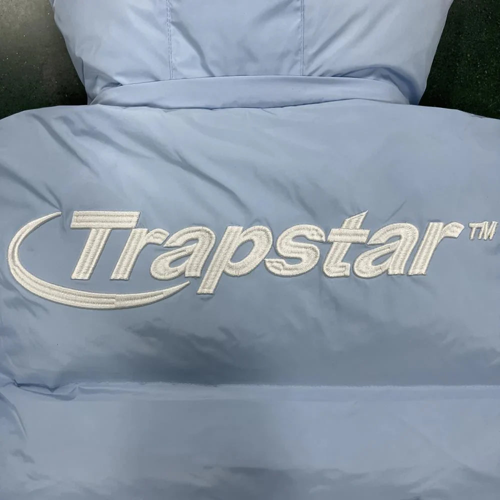 Trapstar Hyperdrive Detachable Hooded Puffer Jacket - Ice Blue