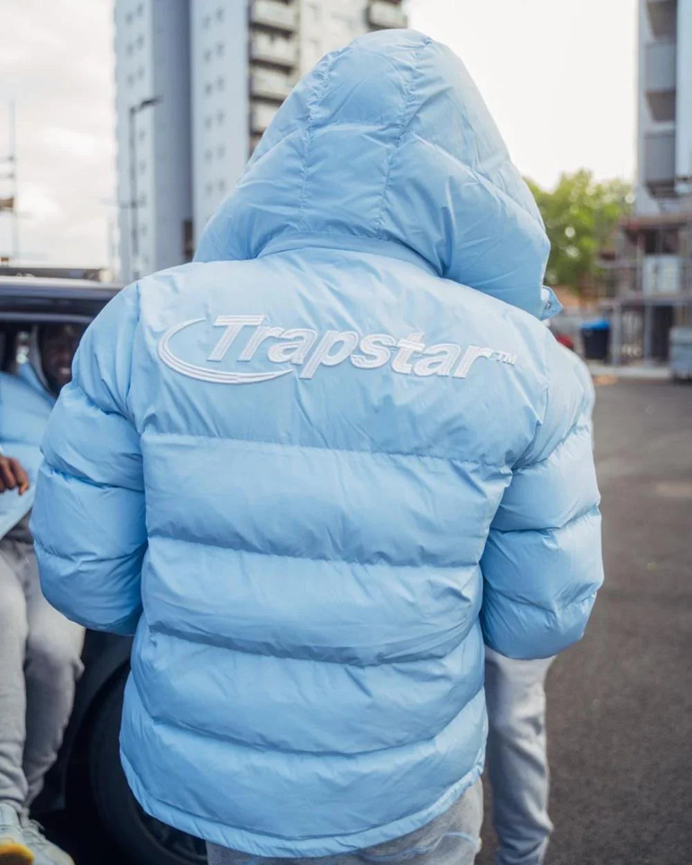 Trapstar Hyperdrive Detachable Hooded Puffer Jacket - Ice Blue
