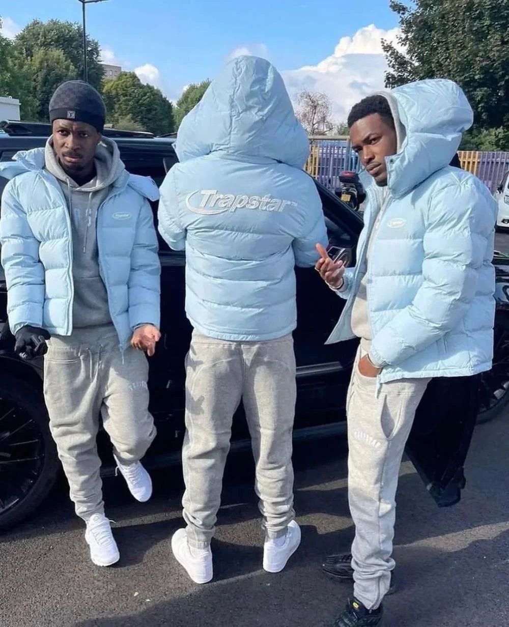 Trapstar Hyperdrive Detachable Hooded Puffer Jacket - Ice Blue