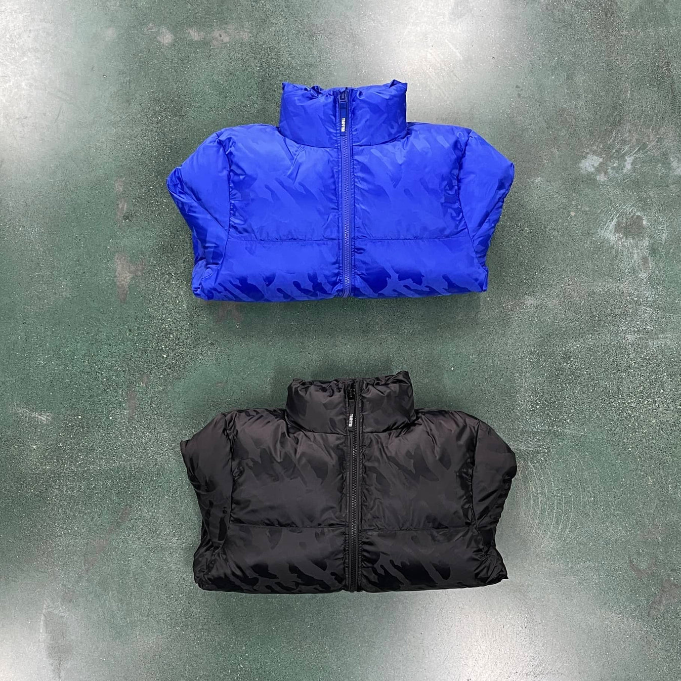Trapstar Irongate T Jacquard Puffer Jacket - Black/Blue