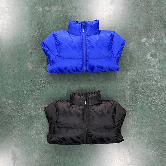 Trapstar Irongate T Jacquard Puffer Jacket - Black/Blue