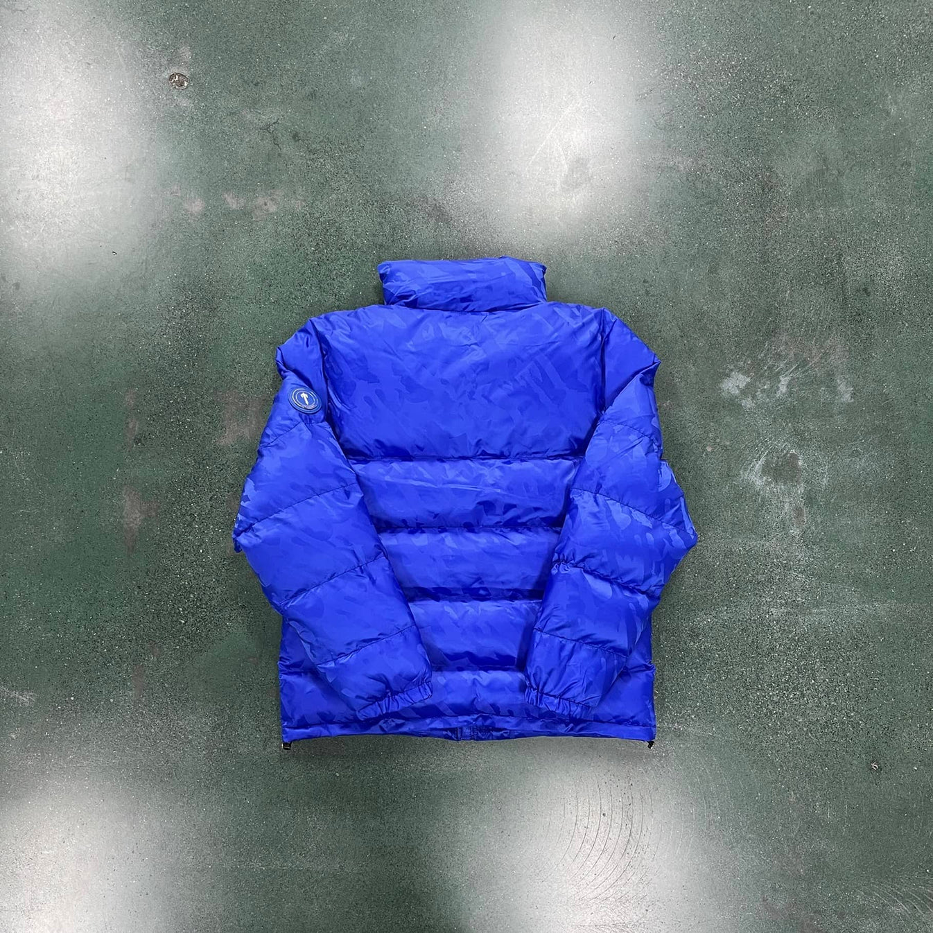 Trapstar Irongate T Jacquard Puffer Jacket - Black/Blue