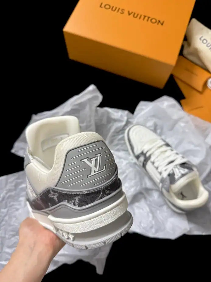 LV Trainer Sneakers - White/Grey