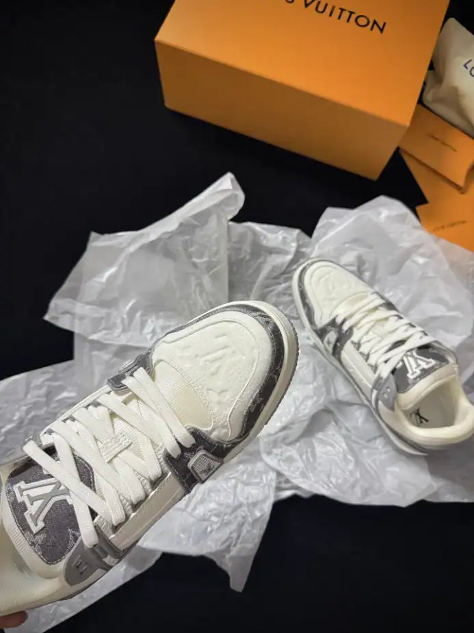 LV Trainer Sneakers - White/Grey