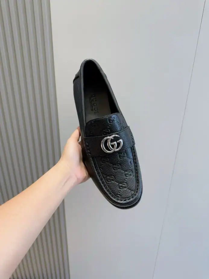 Gucci GG Silver Loafers - Black