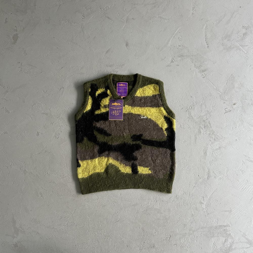 CORTEIZ More Hair Knit Vest - Green Camo