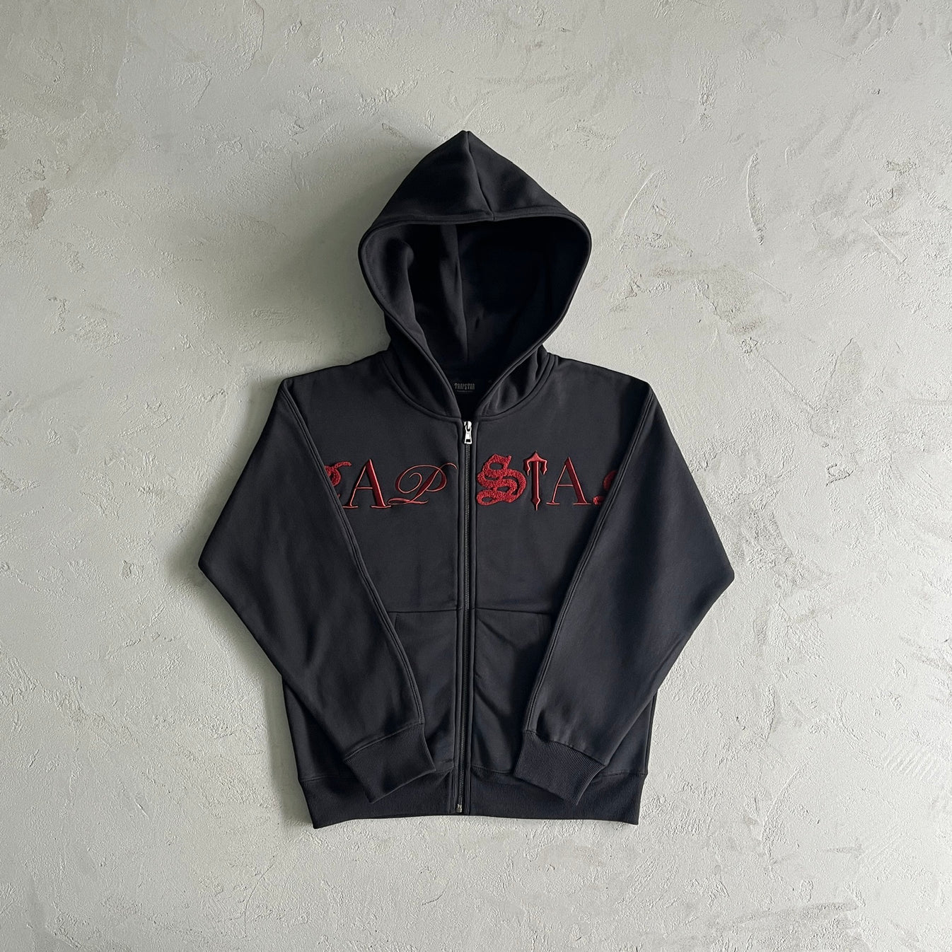 Trapstar Script Zip Through Tracksuit - Black/Red
